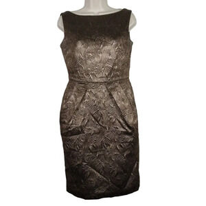 Banana Republic Brocade Bronze Metallic Sheath Cocktail Party Dress Women Size 4